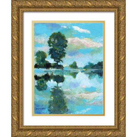Lacamas Lake Gold Ornate Wood Framed Art Print with Double Matting by Gorham, Gregory