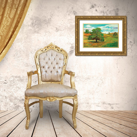 Wild Poppy Landscape I Gold Ornate Wood Framed Art Print with Double Matting by Gorham, Gregory