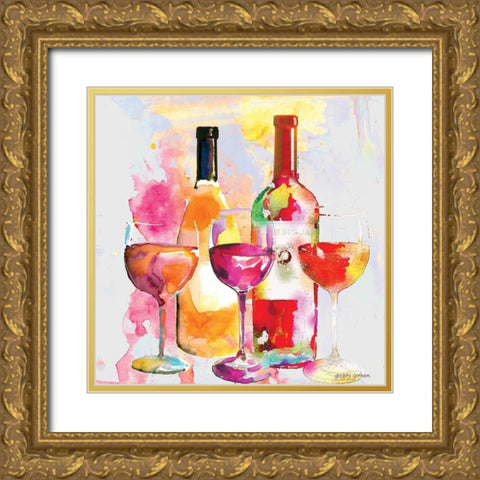 Nouveau Wines I Gold Ornate Wood Framed Art Print with Double Matting by Gorham, Gregory