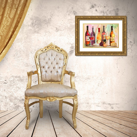 Table Wines III Gold Ornate Wood Framed Art Print with Double Matting by Gorham, Gregory