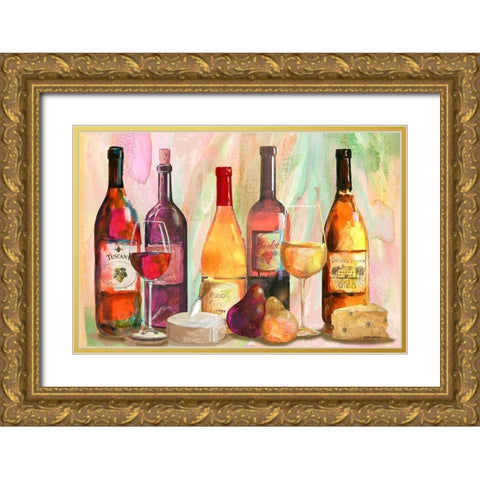 Table Wines III Gold Ornate Wood Framed Art Print with Double Matting by Gorham, Gregory