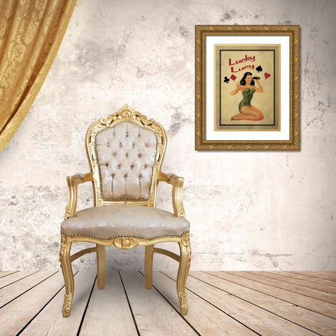 Lucky Lucy Gold Ornate Wood Framed Art Print with Double Matting by Giacopelli, Jason