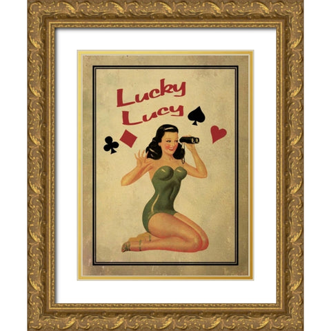 Lucky Lucy Gold Ornate Wood Framed Art Print with Double Matting by Giacopelli, Jason