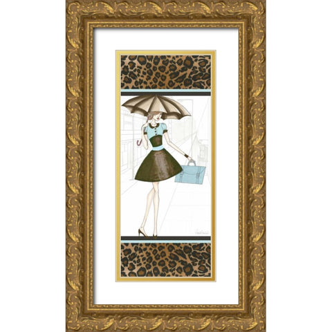 City Girl III Gold Ornate Wood Framed Art Print with Double Matting by Guinn, Katie