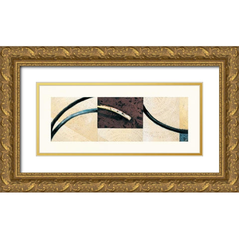 Line and Verse #II6 Gold Ornate Wood Framed Art Print with Double Matting by Holland, Cynthia