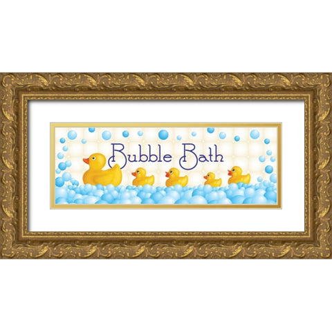 Bubble Bath Gold Ornate Wood Framed Art Print with Double Matting by Harbick, N