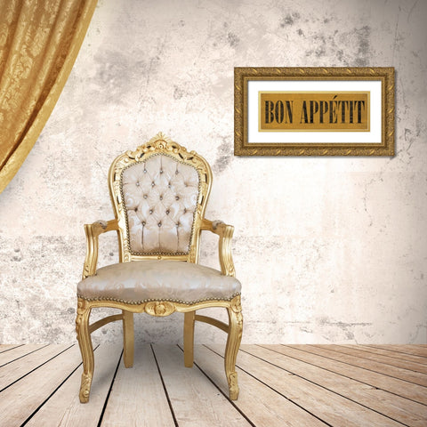 Bon Appetit IV Gold Ornate Wood Framed Art Print with Double Matting by Harbick, N