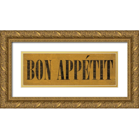 Bon Appetit IV Gold Ornate Wood Framed Art Print with Double Matting by Harbick, N