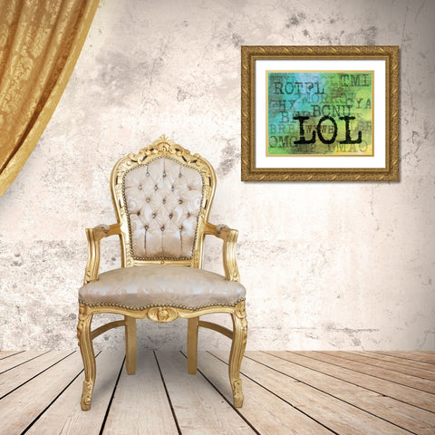 Text Logic I Gold Ornate Wood Framed Art Print with Double Matting by Harbick, N