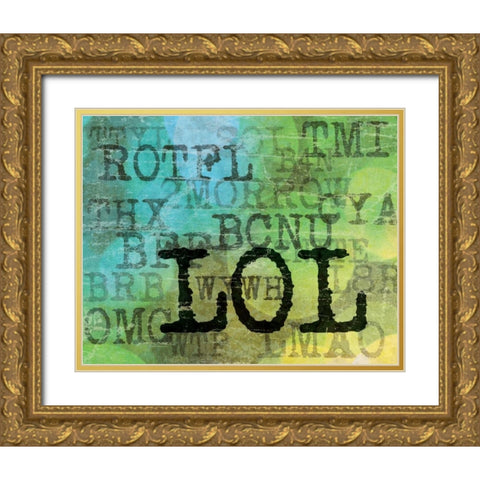 Text Logic I Gold Ornate Wood Framed Art Print with Double Matting by Harbick, N