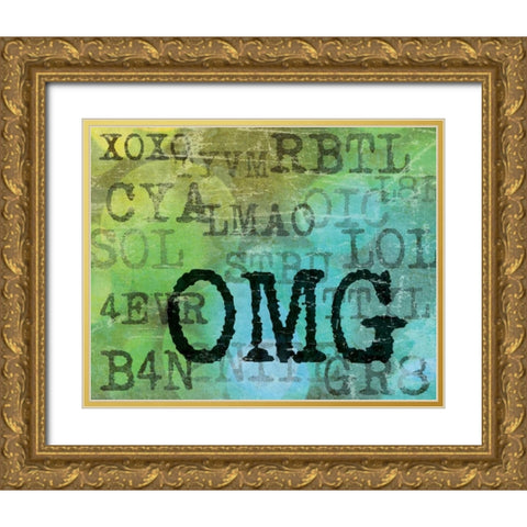 Text Logic II Gold Ornate Wood Framed Art Print with Double Matting by Harbick, N