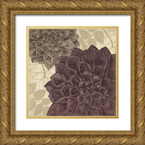 Dahlia I Gold Ornate Wood Framed Art Print with Double Matting by Harbick, N