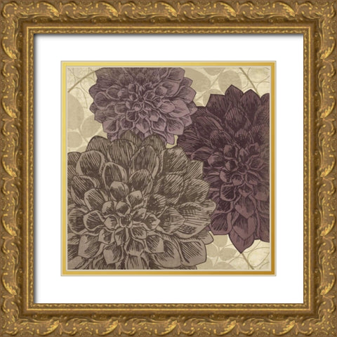 Dahlia II Gold Ornate Wood Framed Art Print with Double Matting by Harbick, N