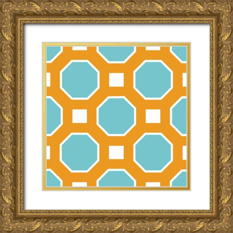 Graphic Pattern I Gold Ornate Wood Framed Art Print with Double Matting by Harbick, N