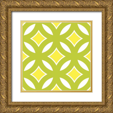 Graphic Pattern II Gold Ornate Wood Framed Art Print with Double Matting by Harbick, N