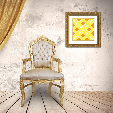 Graphic Pattern IV Gold Ornate Wood Framed Art Print with Double Matting by Harbick, N