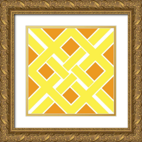 Graphic Pattern IV Gold Ornate Wood Framed Art Print with Double Matting by Harbick, N
