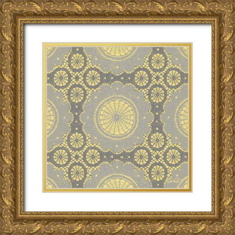 Elegance in Yellow I Gold Ornate Wood Framed Art Print with Double Matting by Harbick, N.