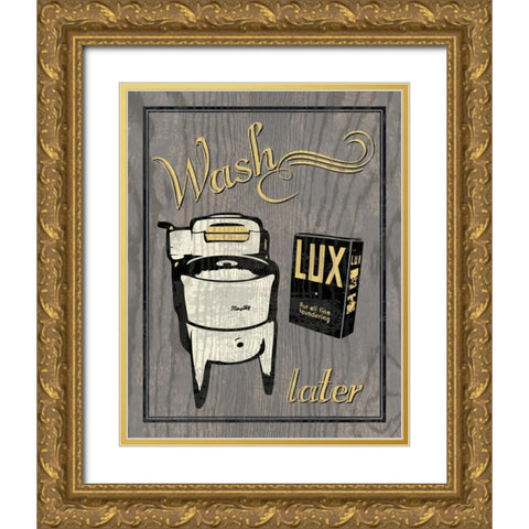 Wash - Gray Gold Ornate Wood Framed Art Print with Double Matting by Harbick, N.