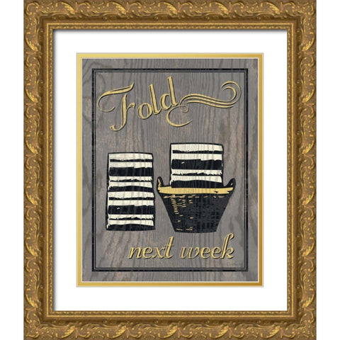 Fold - Gray Gold Ornate Wood Framed Art Print with Double Matting by Harbick, N.