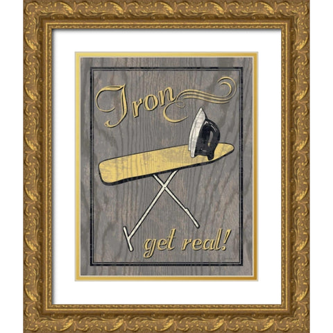 Iron - Gray Gold Ornate Wood Framed Art Print with Double Matting by Harbick, N.