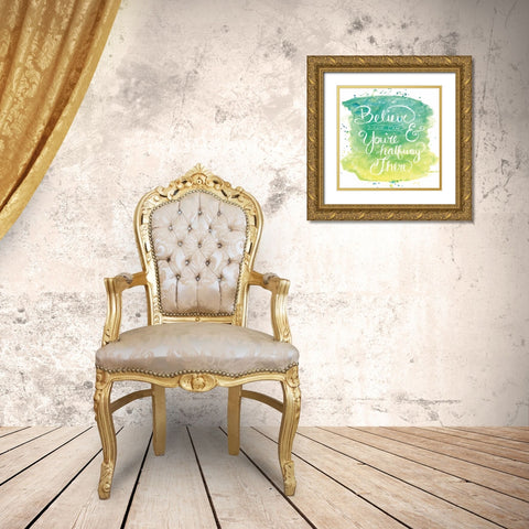 Believe You Can Gold Ornate Wood Framed Art Print with Double Matting by Harbick, N.