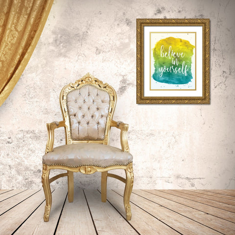 Believe in Yourself Gold Ornate Wood Framed Art Print with Double Matting by Harbick, N.