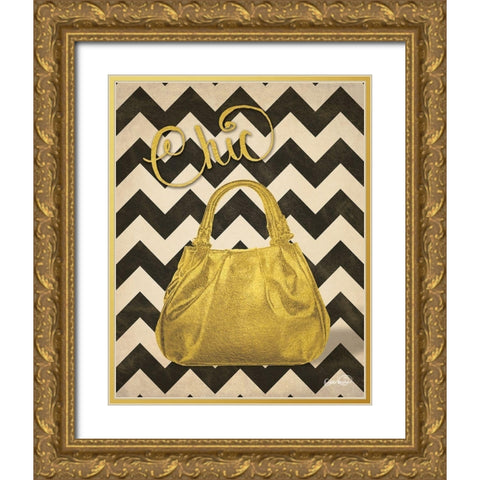 Gold Purse Chic Gold Ornate Wood Framed Art Print with Double Matting by Harbick, N.