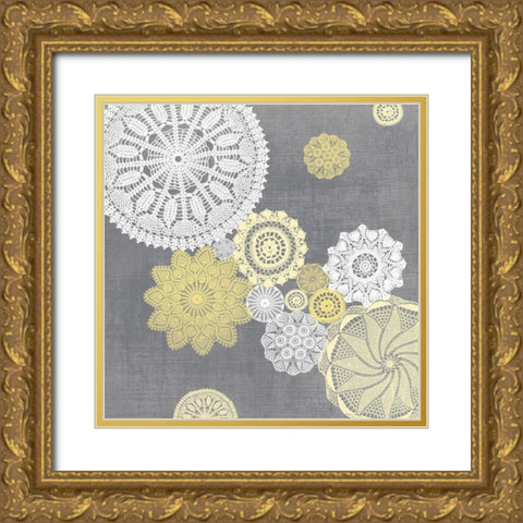 Elegance in Yellow VI Gold Ornate Wood Framed Art Print with Double Matting by Harbick, N.