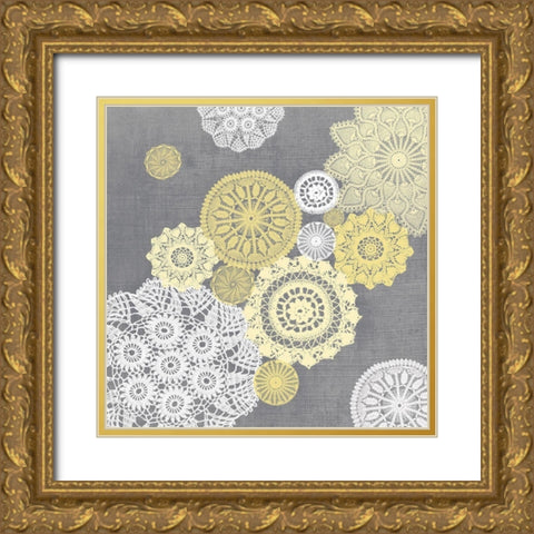 Elegance in Yellow VII Gold Ornate Wood Framed Art Print with Double Matting by Harbick, N.