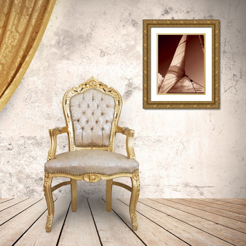 Windward Sail II Gold Ornate Wood Framed Art Print with Double Matting by Hausenflock, Alan