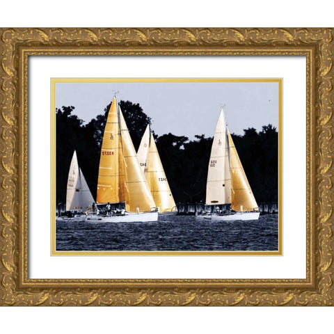 Race at Annapolis II Gold Ornate Wood Framed Art Print with Double Matting by Hausenflock, Alan