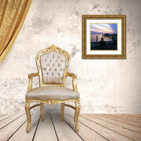 Dockside Park I Gold Ornate Wood Framed Art Print with Double Matting by Hausenflock, Alan