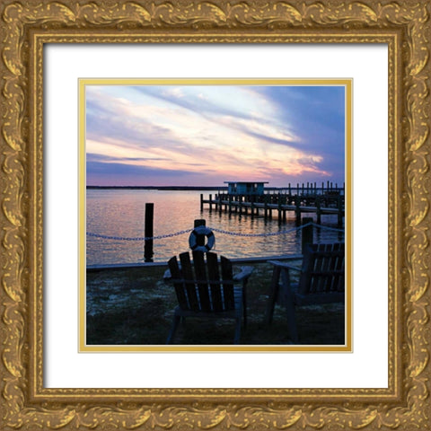 Dockside Park I Gold Ornate Wood Framed Art Print with Double Matting by Hausenflock, Alan