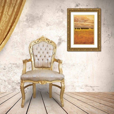 Golden Fields I Gold Ornate Wood Framed Art Print with Double Matting by Girard, Thomas