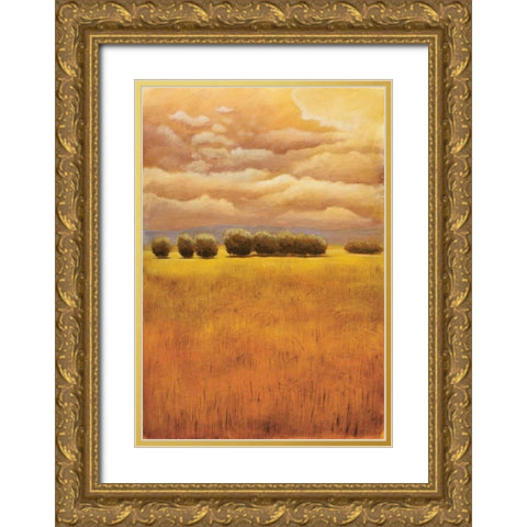 Golden Fields I Gold Ornate Wood Framed Art Print with Double Matting by Girard, Thomas