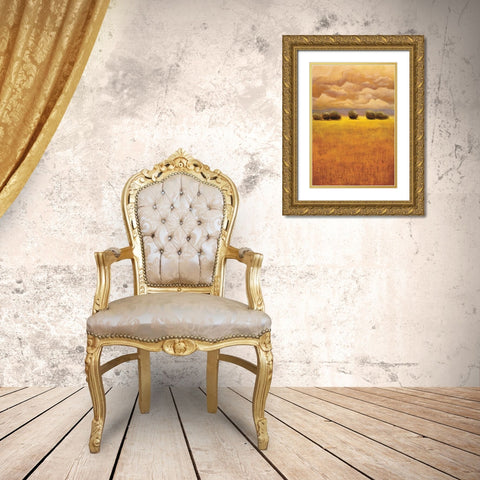 Golden Fields II Gold Ornate Wood Framed Art Print with Double Matting by Girard, Thomas