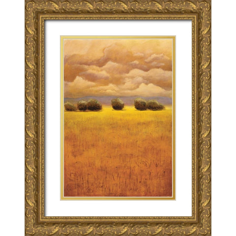 Golden Fields II Gold Ornate Wood Framed Art Print with Double Matting by Girard, Thomas