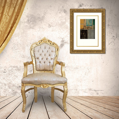 Circuitry I Gold Ornate Wood Framed Art Print with Double Matting by Lentz, Michael