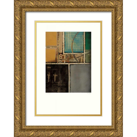 Circuitry I Gold Ornate Wood Framed Art Print with Double Matting by Lentz, Michael