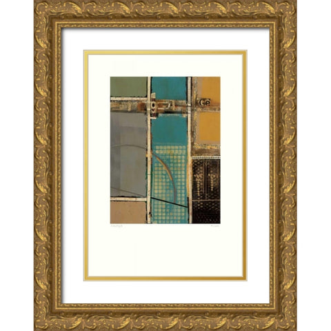 Circuitry II Gold Ornate Wood Framed Art Print with Double Matting by Lentz, Michael