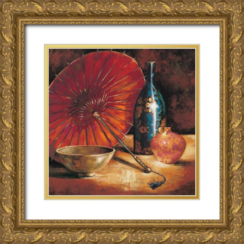 Asian Still Life I Gold Ornate Wood Framed Art Print with Double Matting by Rodriguez, S.