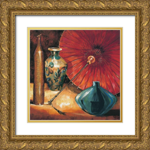 Asian Still Life II Gold Ornate Wood Framed Art Print with Double Matting by Rodriguez, S.