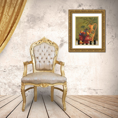 Fresco Fruit II Gold Ornate Wood Framed Art Print with Double Matting by Jeffrey, Jillian