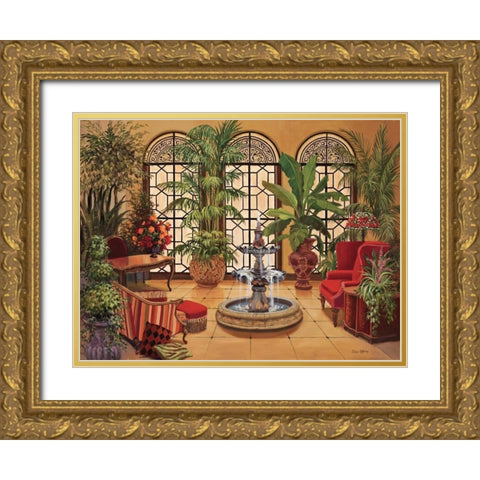 Conservatory II Gold Ornate Wood Framed Art Print with Double Matting by Jeffrey, Jillian