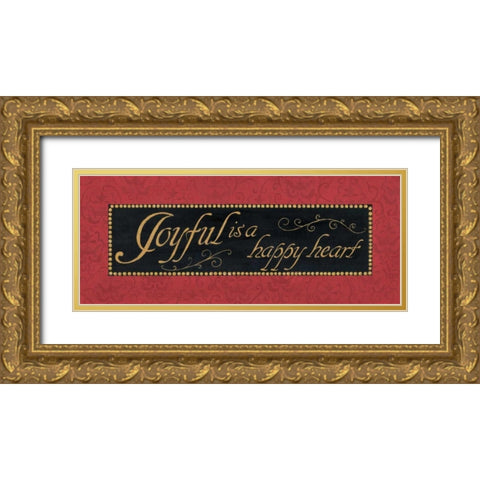 Red Damask I Gold Ornate Wood Framed Art Print with Double Matting by Jeffrey, Jillian