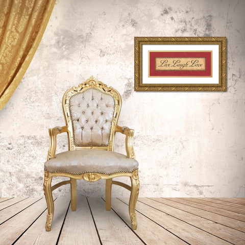 Red Damask II Gold Ornate Wood Framed Art Print with Double Matting by Jeffrey, Jillian