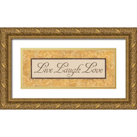 Harvest Damask II Gold Ornate Wood Framed Art Print with Double Matting by Jeffrey, Jillian