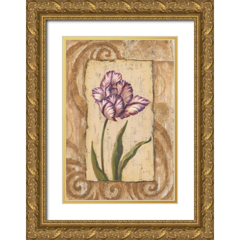 Classic Tulip I Gold Ornate Wood Framed Art Print with Double Matting by Jeffrey, Jillian