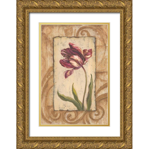Classic Tulip II Gold Ornate Wood Framed Art Print with Double Matting by Jeffrey, Jillian